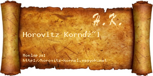 Horovitz Kornél névjegykártya