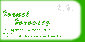 kornel horovitz business card