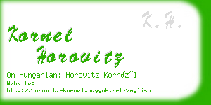 kornel horovitz business card